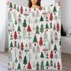 Classic Christmas Tree Throw Blanket Faux Fur Soft Warm Blanket for Bed
