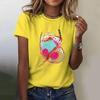 Fashion Floral Pattern 3D Digital Printing Women's Comfortable Round Neck Short Sleeved T-shirt