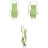 WTEMPO Brand French Avocado Green Knitted Suspender Skirt Slim Slim Waist Wrap Hip Skirt Diamond Check Khaki Retro Dresses