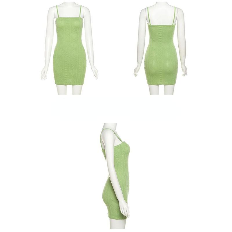 WTEMPO Brand French Avocado Green Knitted Suspender Skirt Slim Slim Waist Wrap Hip Skirt Diamond Check Khaki Retro Dresses