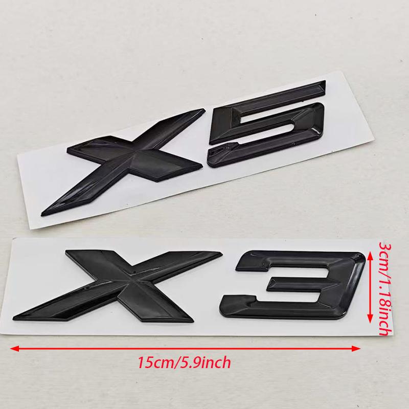 NEW 3D ABS Car Styling Logo X3 X5 Rear Trunk Badge Sticker Emblem Decals For BMW X3 X5 Auto Tail Accessories Ue2