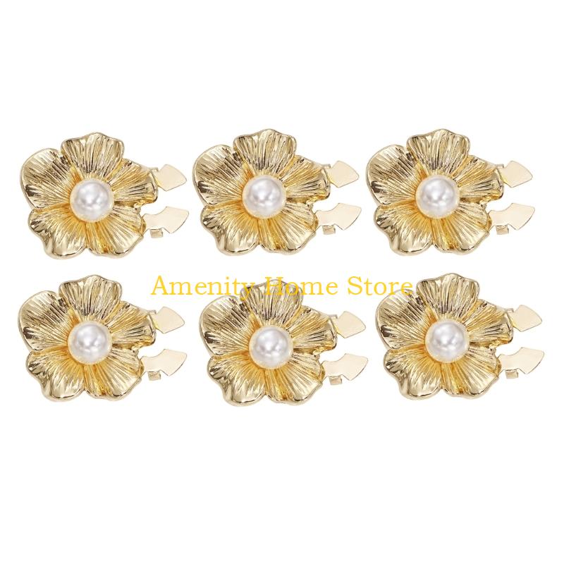 F26C 6 Stück Kristall-Knopfabdeckungen Legierungsmaterialien Abnehmbarer Clip-On für Hemd Modeaccessoires