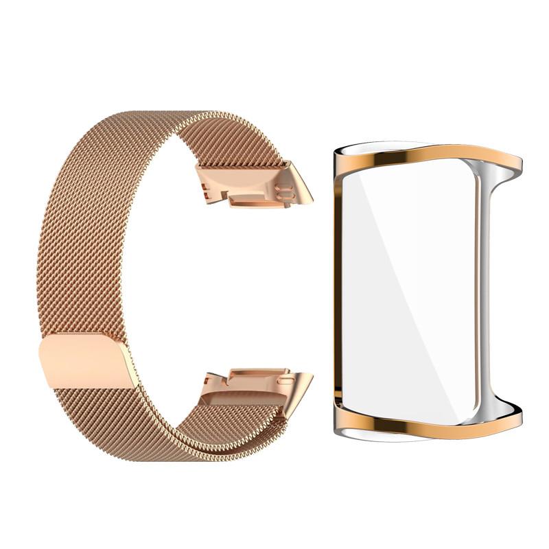 Replacement Stainless Steel Watchband and TPU Shell for Fitbit Charge 6 Wristband for Fitbit Charge5 Accessories