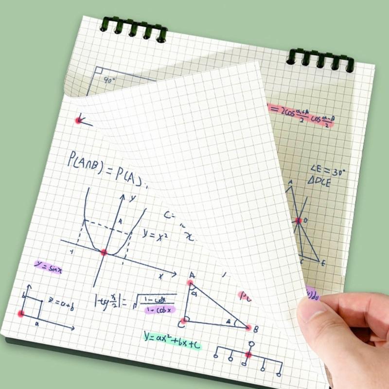 Binder Notebook Refillable 10 Hole Pre-Punched Binder Journal Notebook 120 Pages Gridded for Noting Planning Journaling