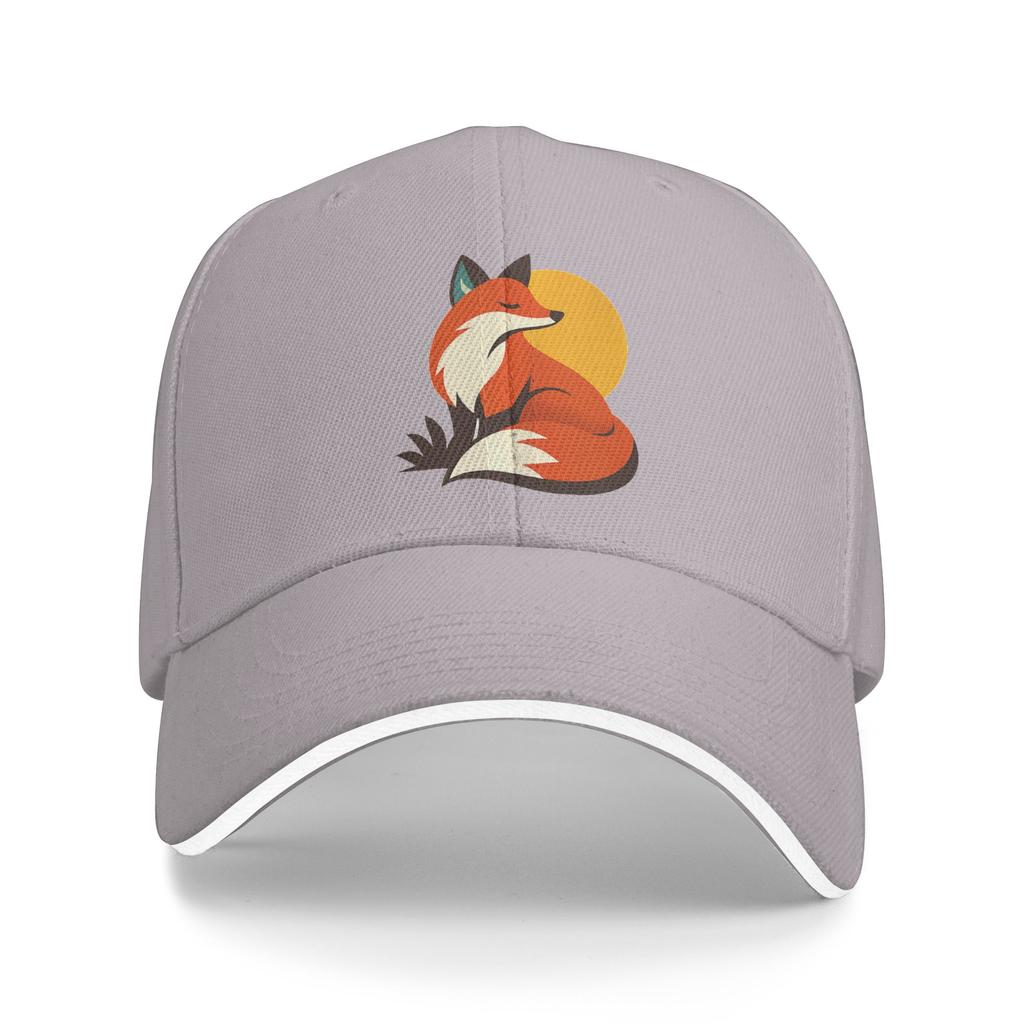 Retro Mid Century Modern Fox Art Sun Baseball Cap  Summer Street Style Hip Hop Hats For Men Adult Outdoor Sport Baseball Caps