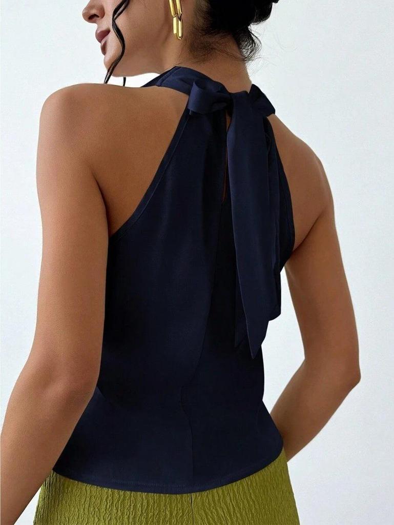 Women's Sexy Sleeveless Satin Shirt - Spring/Summer 2025 Collection