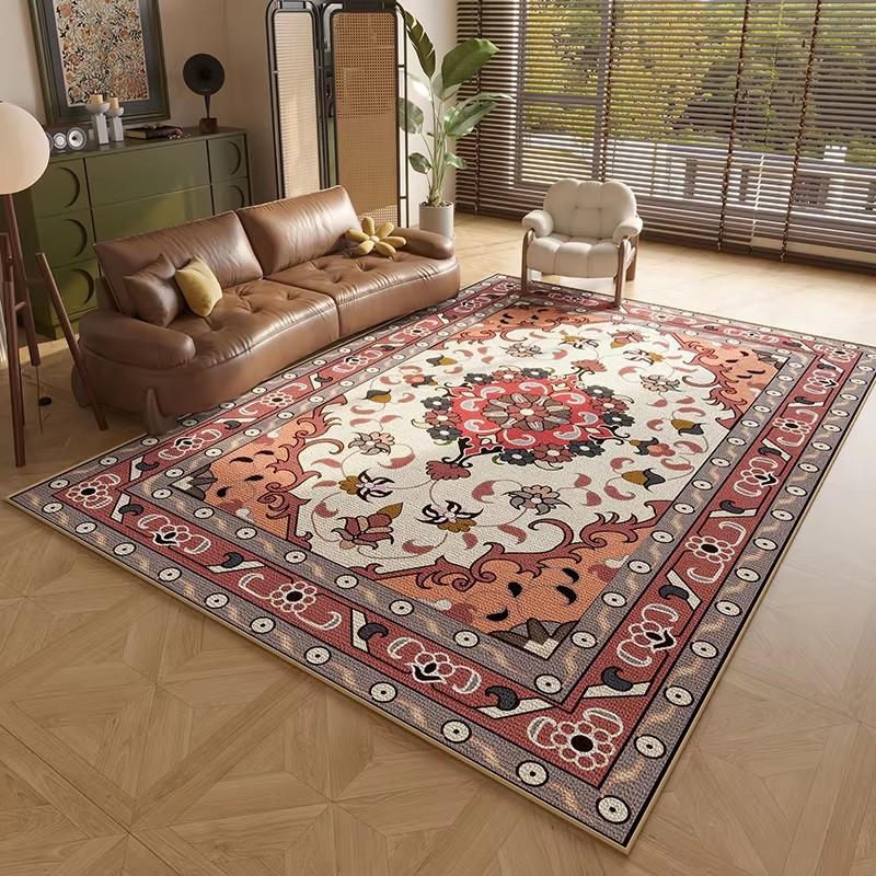 Persian Style Carpets for Living Room Anti-slip Cloakroom Rug American Bedroom Decor Retro Carpet Washable Study Soft Floor Mat