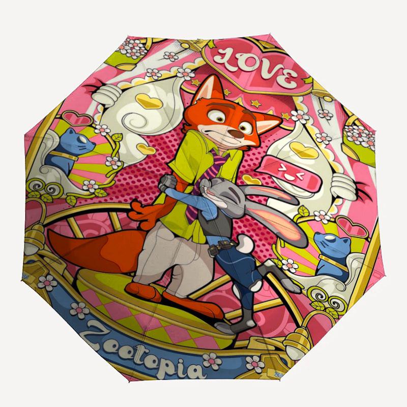 

1PC Love Zootopia Automatic Open/Close, 8-Rib Durable Frame Compact Travel Umbrella for Men & Women S1222019
