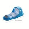 Massage Foot Scrub Slippers, Suction Cup & Hollow Design, Soft Bristles + Foot File, Exfoliating & Anti - Slip for Bathroom