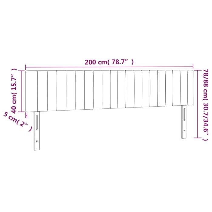 VidaXL Tête de Lit à LED Meuble de Chambre à Coucher Accessoire de Lit Double Tête de Cadre de Lit Intérieur Gris Foncé 3121873