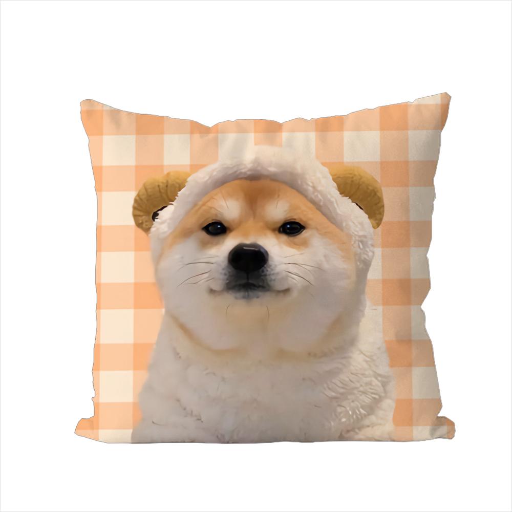 Shiba Inu Pillow Case For Car Sofa Decorative Home Doublesided Print Plush Square Throw Pillow Cushion Cover