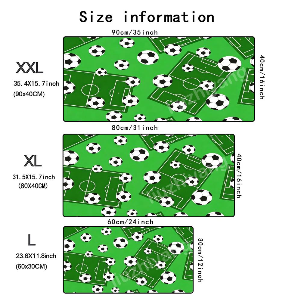 Large Soccer Field Mouse Pad Large Computer Office Game Table Mat Rubber Antislip Stitched Keyboard Mats 90x40 Xxl Desk Pads
