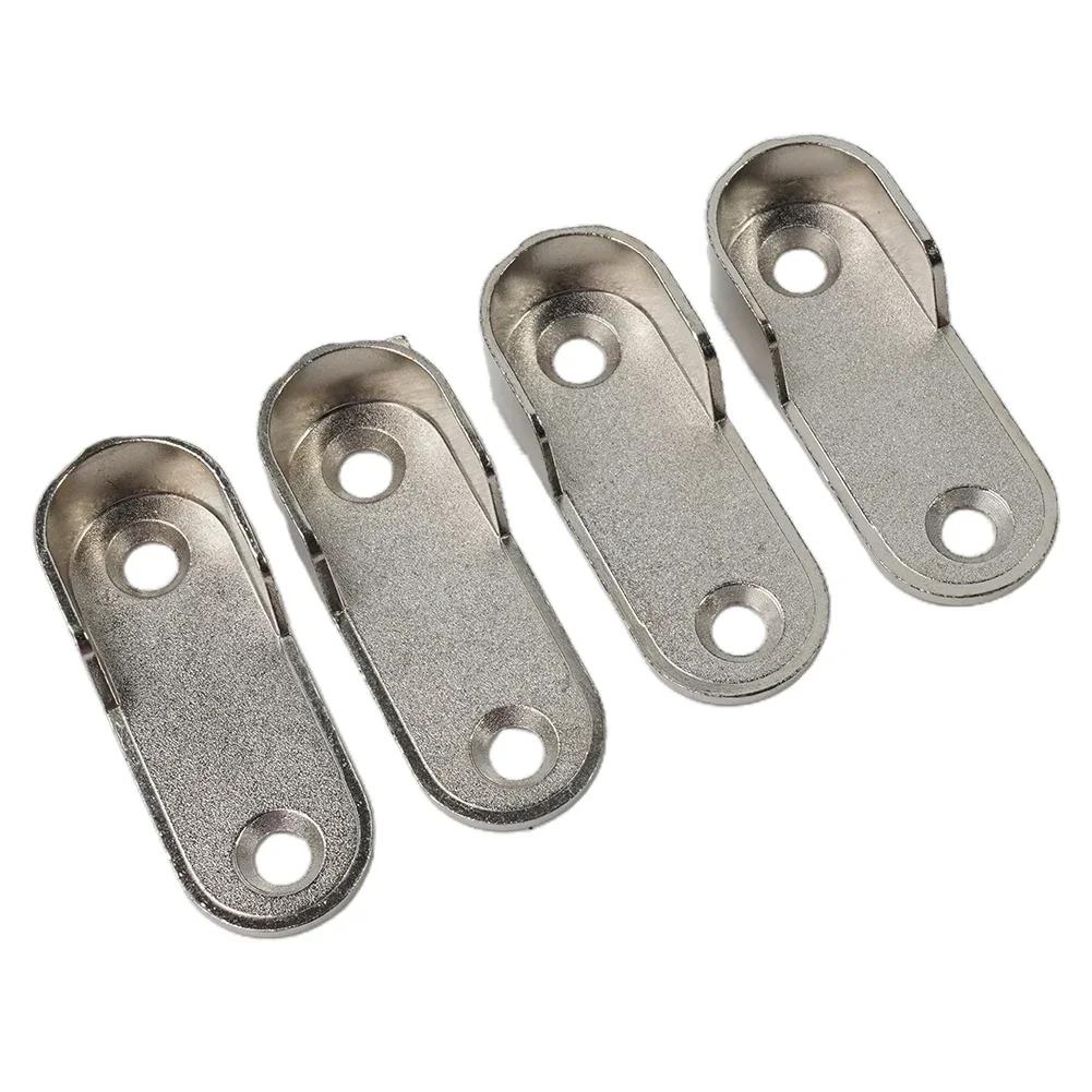 2/4/8 Pcs Closet Brackets 47*19*2mm Silver Zinc Alloy Wardrobe Clothes Tube Support Rod Pole End Thickening Holder Accessories