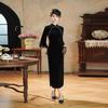 Black Velvet National Style New Chinese Long-sleeved Suzhou Autumn Cheongsam Improved Young 1011 New Women's High Sense