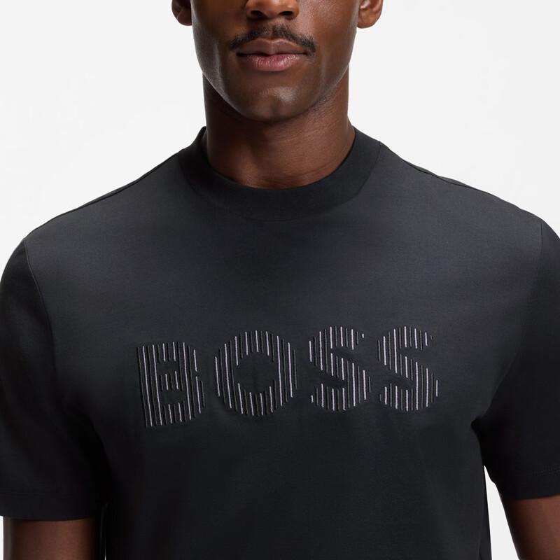 BOSS Men's Striped Art Cotton T-Shirt