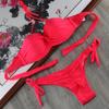 Bikini Rõhutus Tagumik Bikiinide Komplekt Padjad Push Up Bikini S kuni XXL Ujumisriided Naistele Sidemega Ujumisriided Ujumisriided Naistele