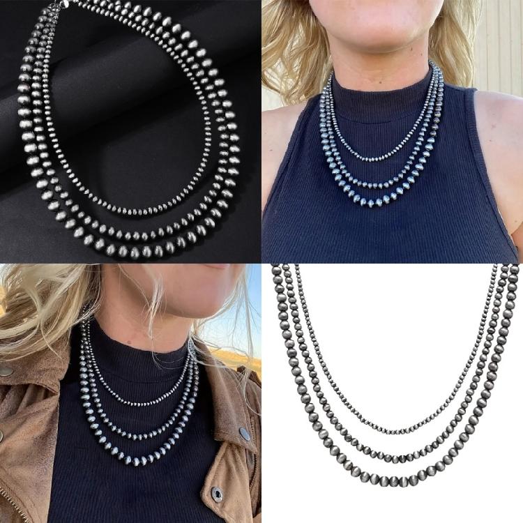 Sophisticated Triple Layer Matte Necklace Sturdy CCB Gift for Birthdays and Anniversaries