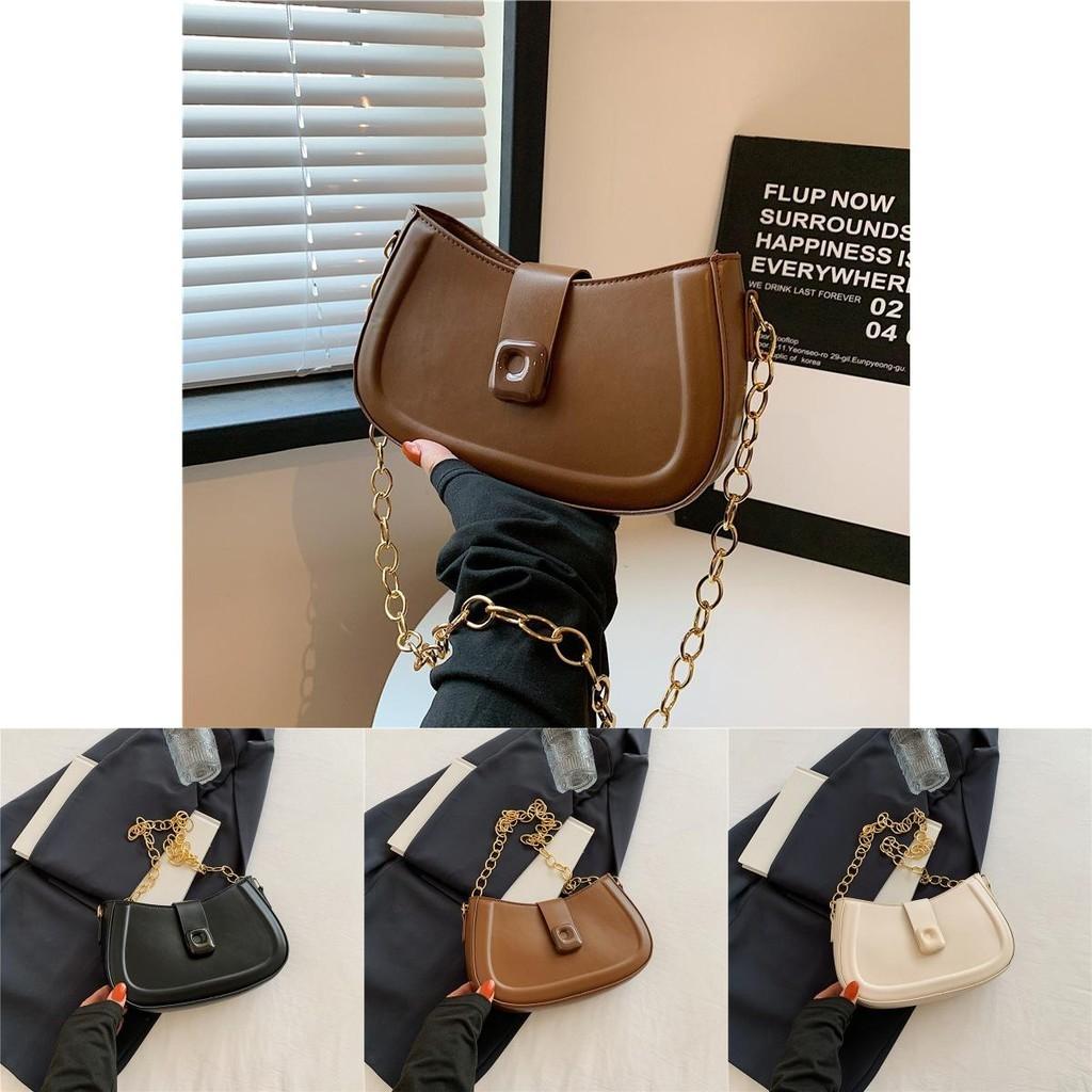 Fashionable Crescent Shoulder Bag Trendy Street Style Pu Leather Medium Size