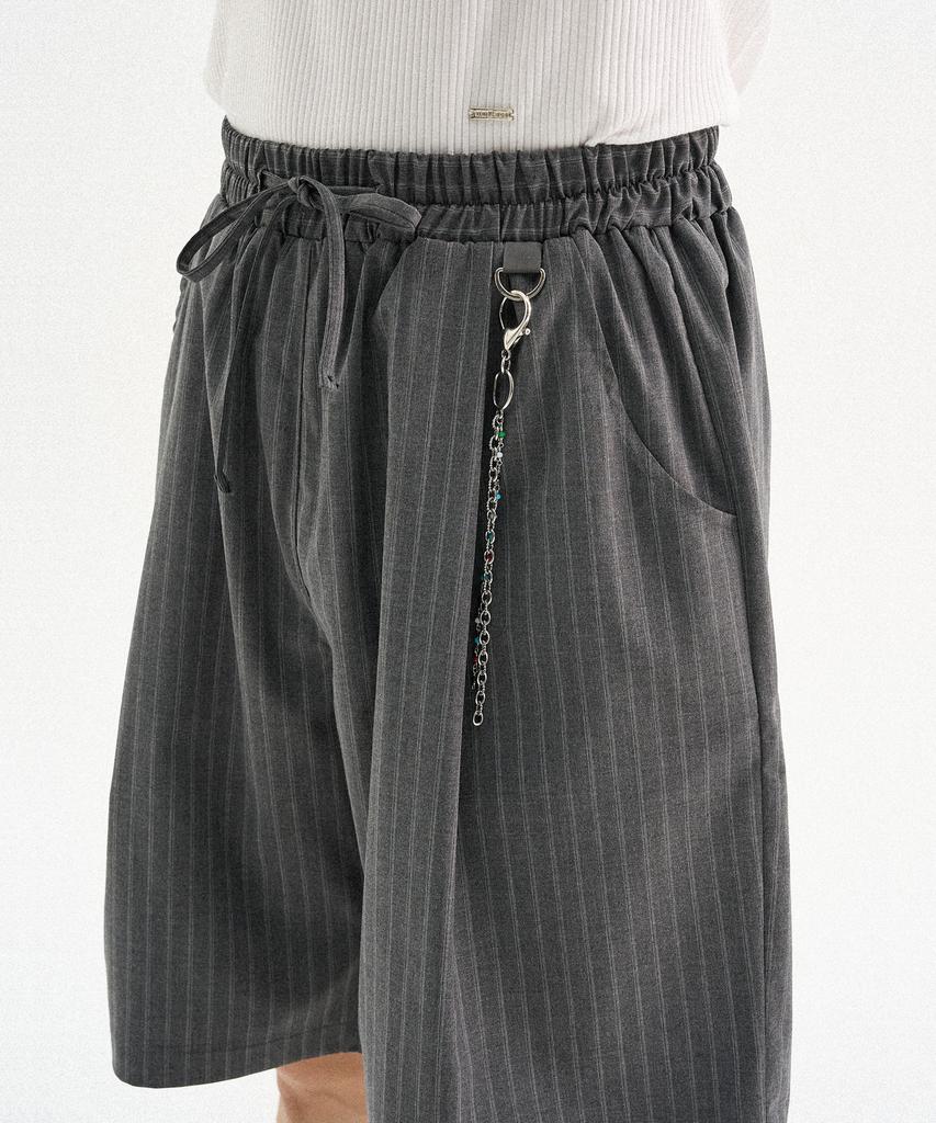 TRIP LE SENS Light Stripe Easy Elastic Half Pants_Gray