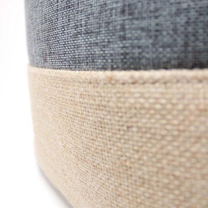 Panière - LIFE STYLE - 29 x 22 cm - Polyester Imprimé - Jute - Gris