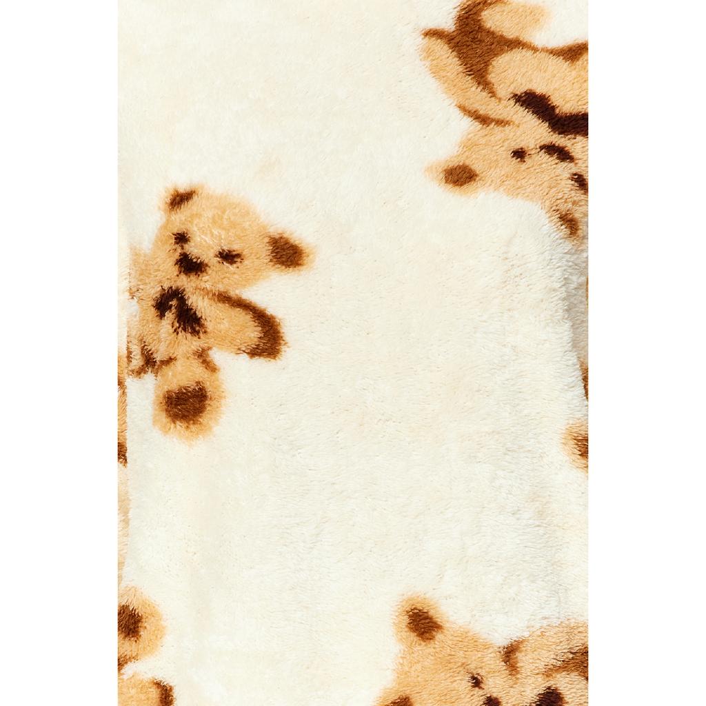 Set de pijama tricotat cu pantaloni-tricou Wellsoft, ecru, multicolor, ursuleț de pluș Thmaw24pt00191