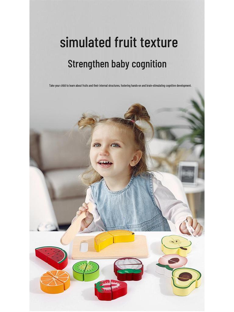 Kids' Wooden Fruit & Vegetable Cutting Playset for Early Learning