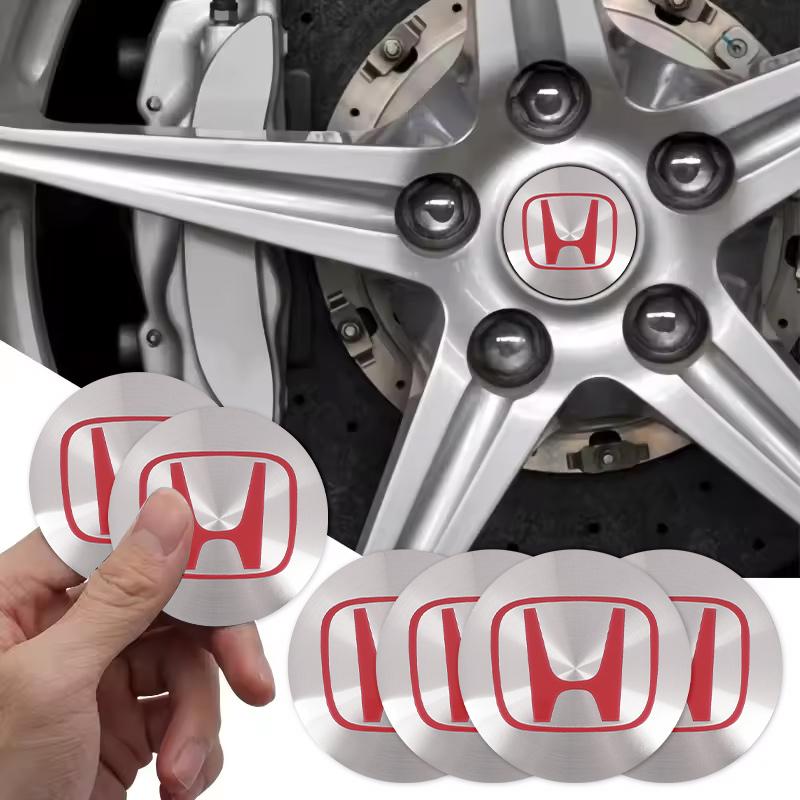 ujhqr5 4pcs 56MM Emblem Car Wheel Center Cap Hub Covers Badge For Honda Odyssey Spirior CR-V Civic HR-V City Accord Fit Pilot