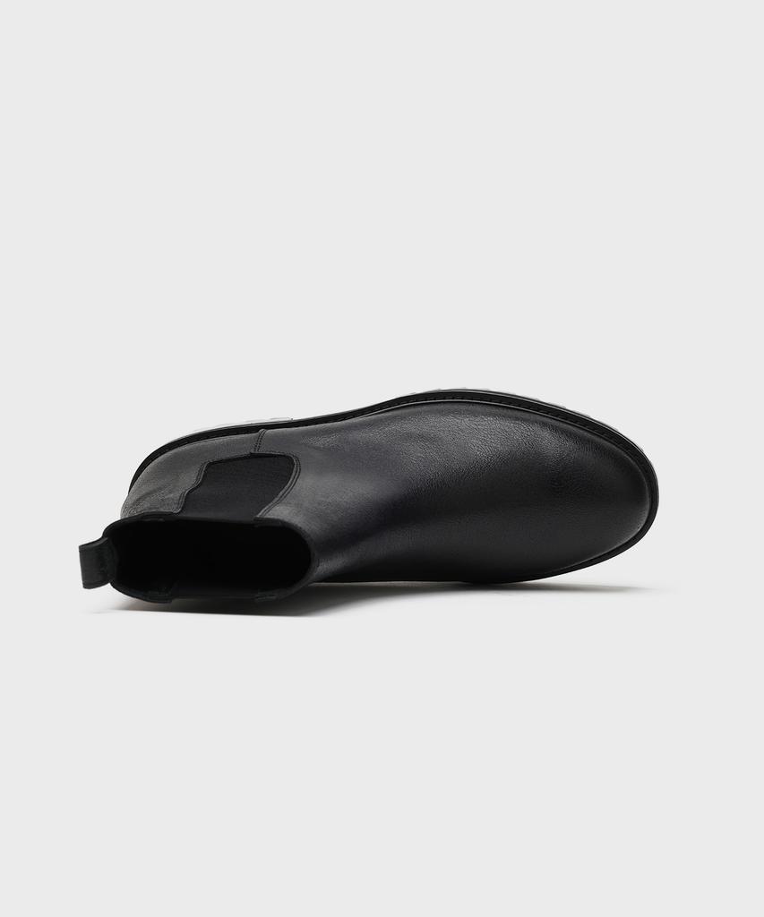 Firenze Atelier [Vibram] Round Toe Basic Chelsea Boots 9703 [Crack Black]