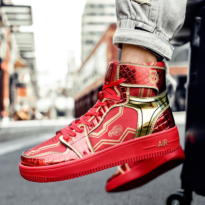 2024 Superstar Fashion High top Men's Shoes Couple Red Sneakers Mirror Luxury Designer Skateboard Shoes Men Vulcanized Sneakers