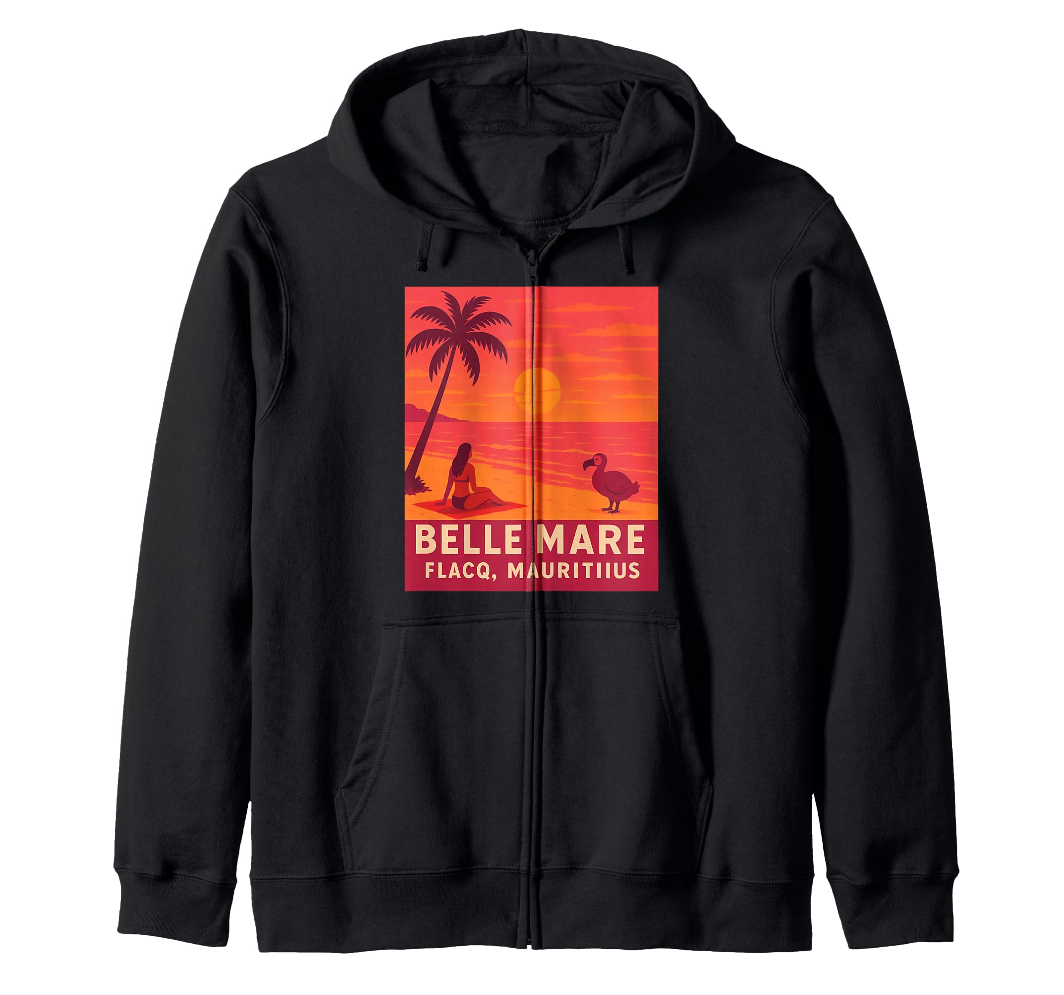 

Belle Mare, Flacq, Holiday Island Mauritius Vintage Design Zip Hoodie