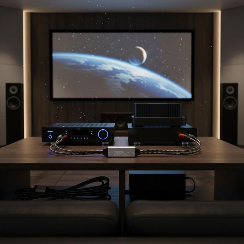 Professioneller Audios Ground Loop Noise Isolator Beseitigt Brummen Surren Rauschen für Studio Heimkino Aufnahmesysteme