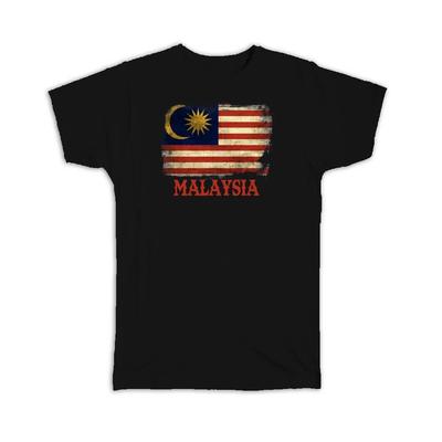 Geschenk-T-Shirt : Malaysia Malaysische Flagge Südostasien Asiatisches Land Vintage