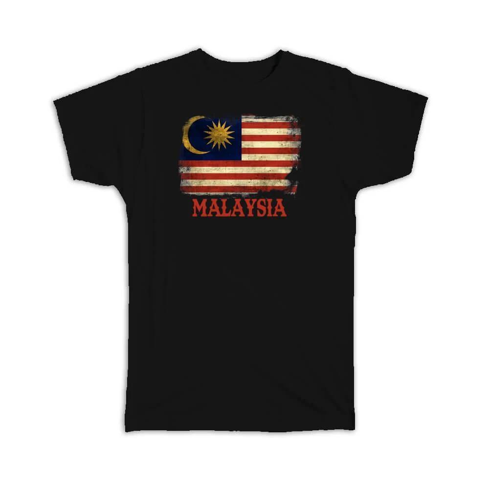 Gift T-Shirt : Malaysia Malaysian Flag South East Asia Asian Country Vintage M
