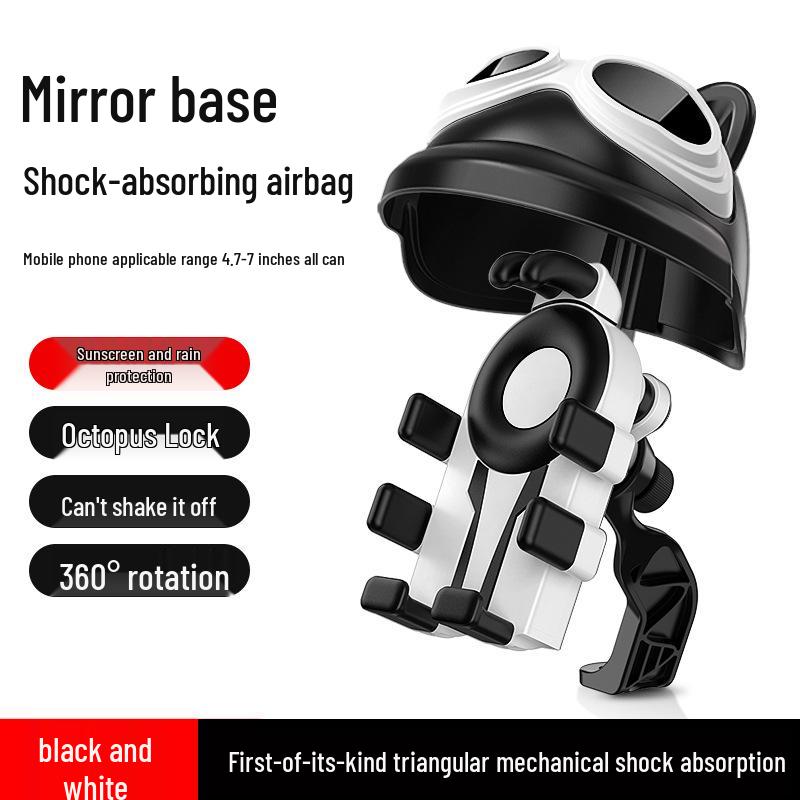 Shockproof Rainproof Phone Holder for Electric Cars, Motorcycles & Takeaway Helmets with Sunshade and Navigation Support.