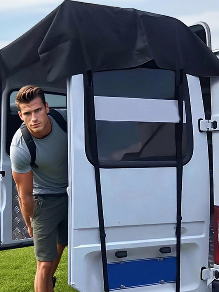 Rear Door RV Awning Waterproof Campervan Awning Windproof Truck Van Rear Protector for Camping Hiking Beach Picnic Outdoors