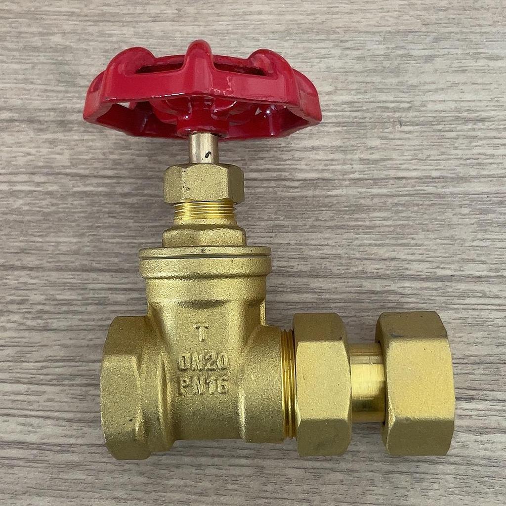 Brass Gate Valve for Water Meters with Thickened Silk Thread and PPR2 Double Hot Melt (4-6 Points)