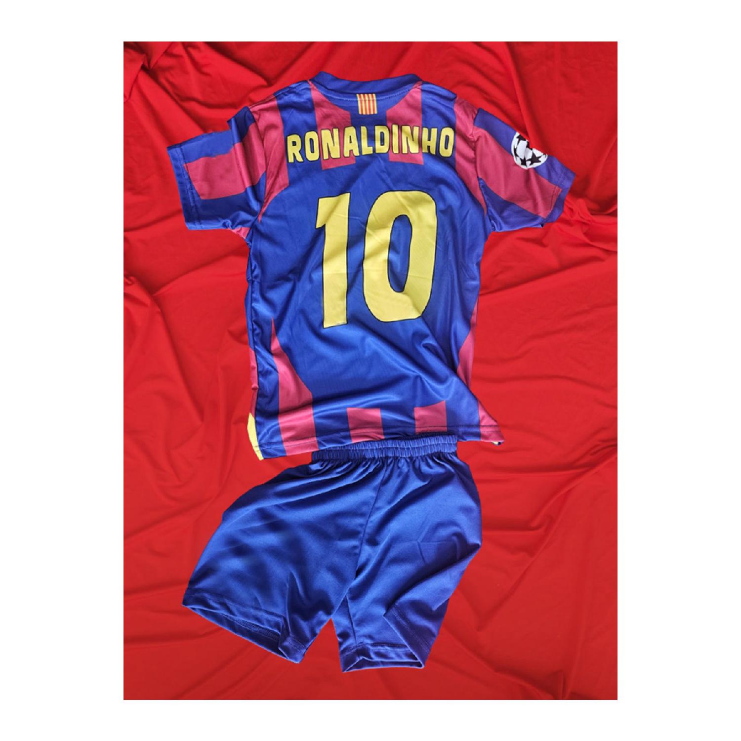 

Детская командная форма Роналдиньо Nostagy в стиле ретро снизу вверх, джерси Барсы