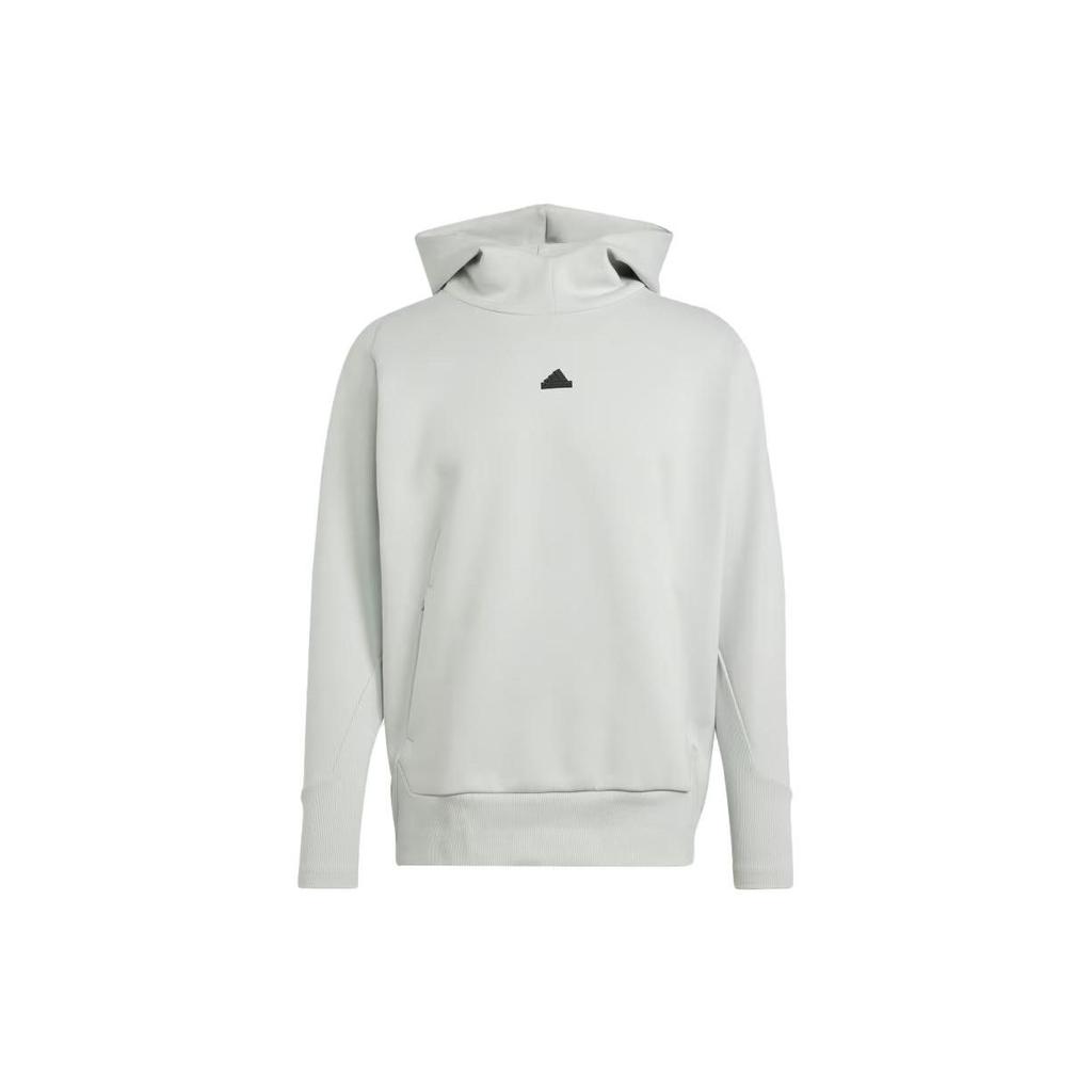 Adidas SS24 True Healing Series Z.N.E. Overhead Hoodie Solid Logo Loose Fit Hooded Sweatshirt Women Hoodies Light-Blue Gray IN5124