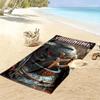 Custom Name Warrior 4K Print Beach Towel, Large Soft Quick Dry Towel for Beach Camping Swimming