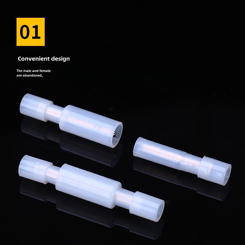 Connettori Terminali a Proiettile e a Bottone in Nylon Bianco, Maschio e Femmina, 0.5mm.