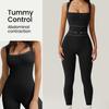 European & American Peach Lift Bodysuit Women's High-Intensity Dance Fitness Nude-Feel Yoga Jumpsuit