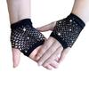 Elastic Rhinestone Gloves Shiny Mesh Lace Gloves Short Fishnet Fingerless Gloves  Fashion Accessory