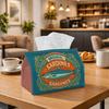 1pc Vintage Retro Graphic Tissue Box | Durable, Sardine Fish Label Ornamental Suitable for Living Room Accent, Bedroom Decor, Encouragement Gifts, Wor