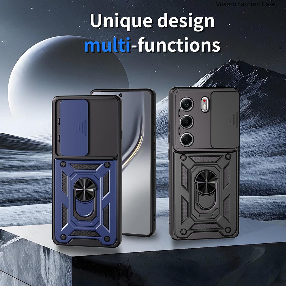 Slide Lens Armor Funda for Tecno Camon 40 Pro 4G Case for Tecno Camon 30 Premier 5G 30S Pro 4G Magnetic Ring Stand Cover