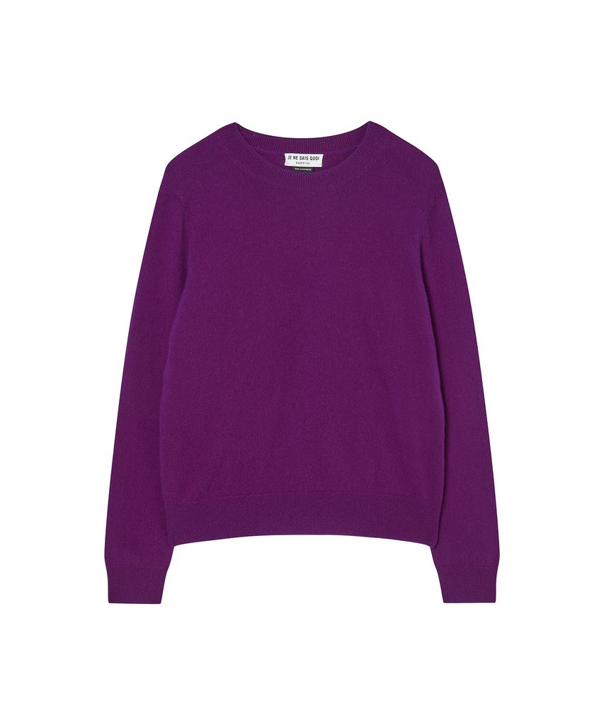 JE NE SAIS QUOI [100% Cashmere] Signature Crew Neck Cashmere Pullover_ Purple