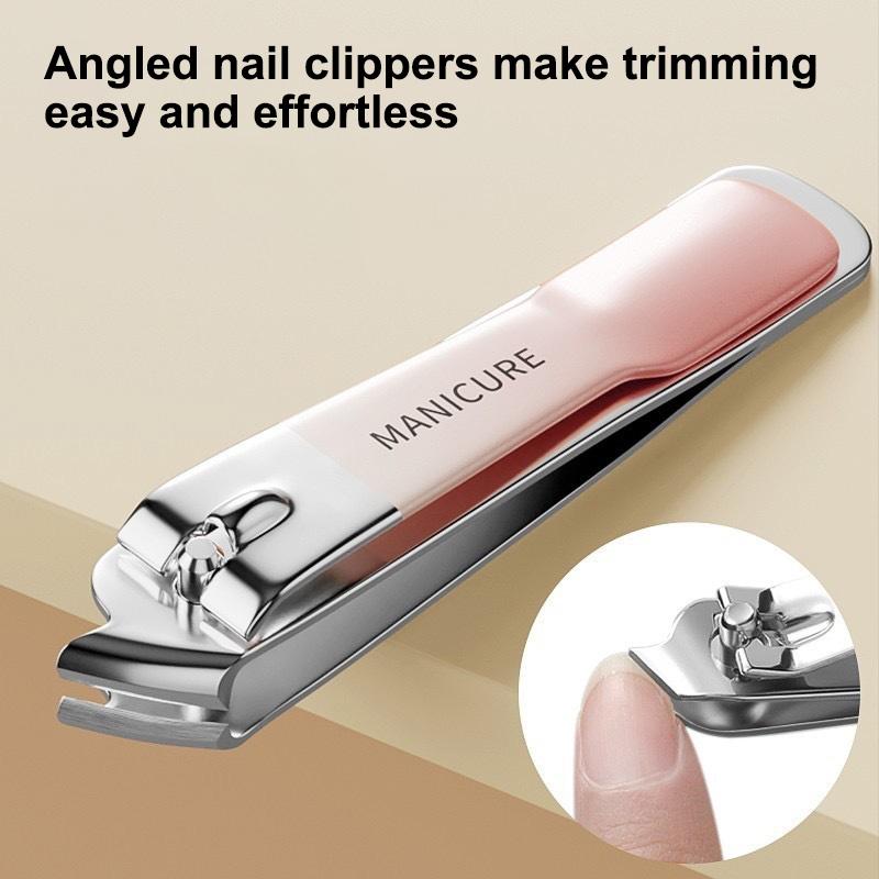 4 Pieces/Set Manicure Set With Portable Leather Case And Nano Nail File - Fingernails & Toenails Clippers For Nail Care
