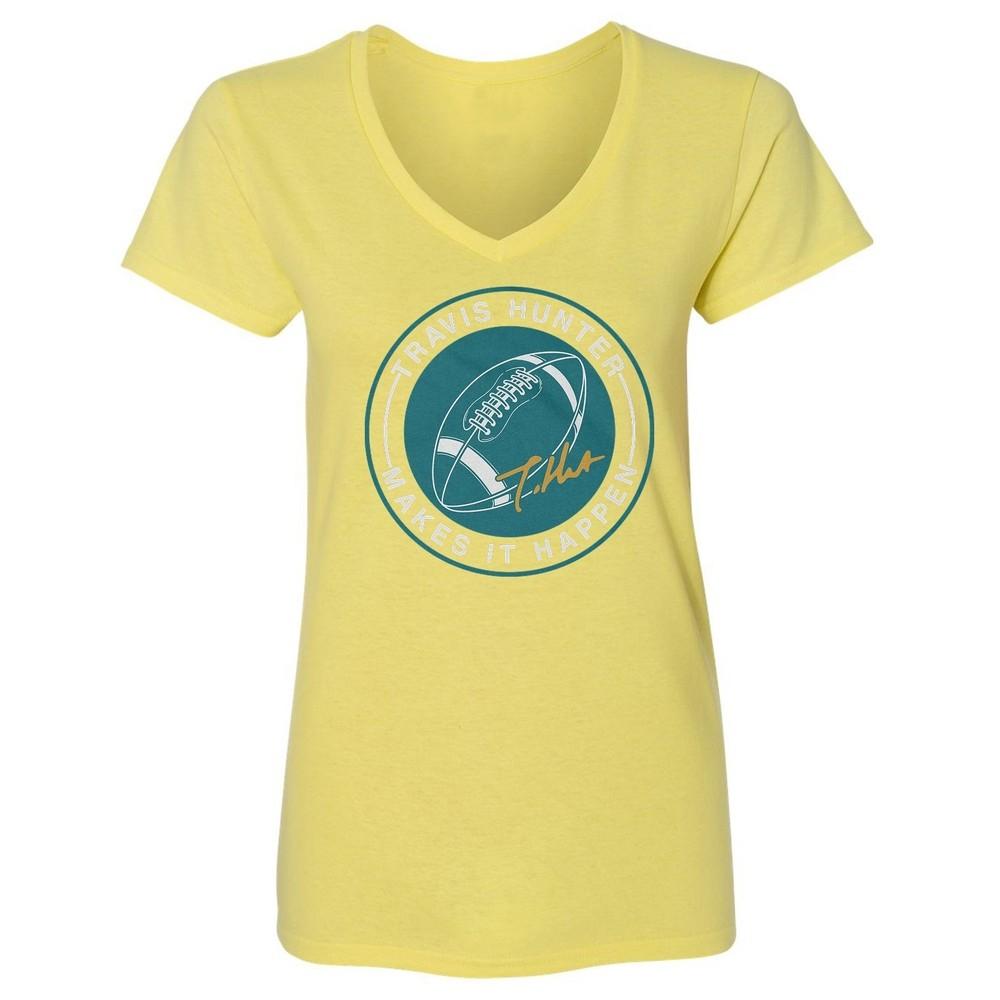 Hunter Makes It Happen Logo - Jacksonville Fans Ladies  V-Neck Tshirt Unisex T-Shirt M