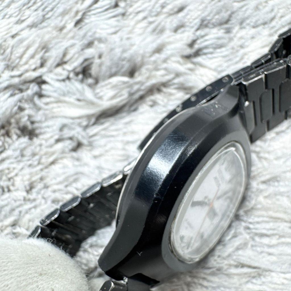 Used SEIKO ACTUS Day-Date 21 Jewels White Dial Black Color 7019-5130