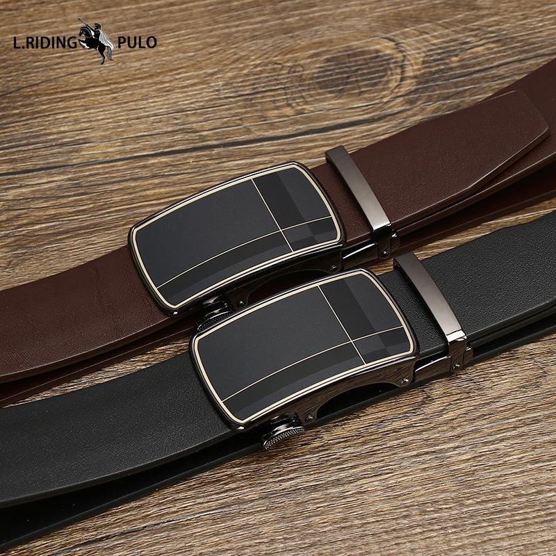 Curea pentru bărbați din piele naturală, cu cataramă automată, piele naturală, curea pentru bărbați tineri, business casual