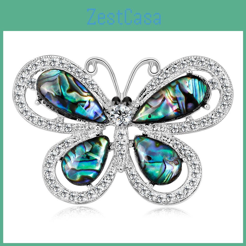 Fashion Butterfly Brooch With Natural Abalone Shell For Women Gift And Casual Wear